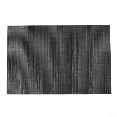 Wiederverwendbare PVC-Platzsets für Esstische, rutschfest und leicht zu reinigen, Tischzubehör (schwarz grau) von UTTASU