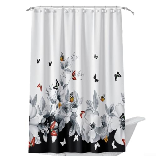 Wildblumen-Duschvorhang, bunt, für Badezimmer-Dekor, Mehrzweck-Blumenvorhang-Set (Nr. 1) von UTTASU