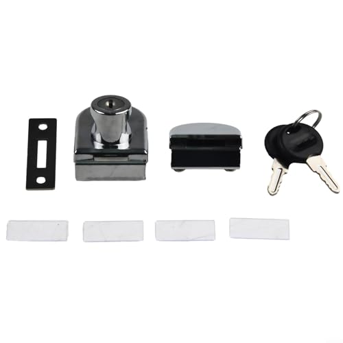 Zinklegierung Einzeltür Glas Schrankschloss Stanzfreies Schloss mit 2 Schlüsseln Geeignet für Vitrinen mit 5 8mm Dicke Glas von UTTASU