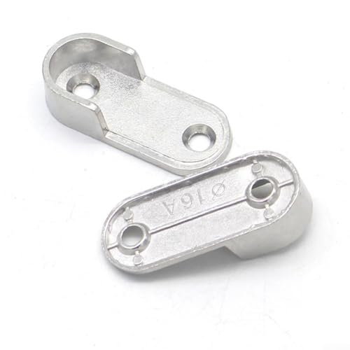 Zinklegierung Schrank-Endhalterungen für Kleiderschrank für Kleiderstangen, Stangenendhalter mit drei Löchern, geeignet für runde Schienen mit 16 mm Durchmesser, erhältlich in 2 oder 10 (2 Stück) Zinklegierung Schrank-Endhalterungen für Kleiderschrank für Kleiderstangen, Stangenendhalter mit drei Löchern, geeignet für runde Schienen mit 16 mm Durchmesser, erhältlich in 2 oder 10 (2 Stück) von UTTASU