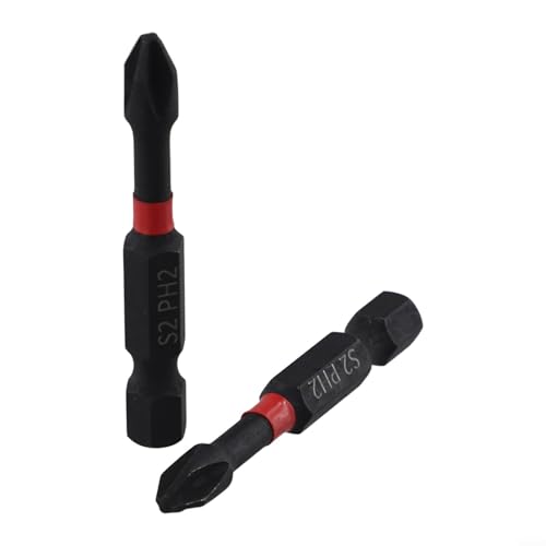 Zuverlässige rutschfeste magnetische PH2 Kreuz-Schraubendreher-Bits, 2-teiliges Set, geeignet für verschiedene Reparaturaufgaben mit elektrischen Handwerkzeugen (50 mm) von UTTASU