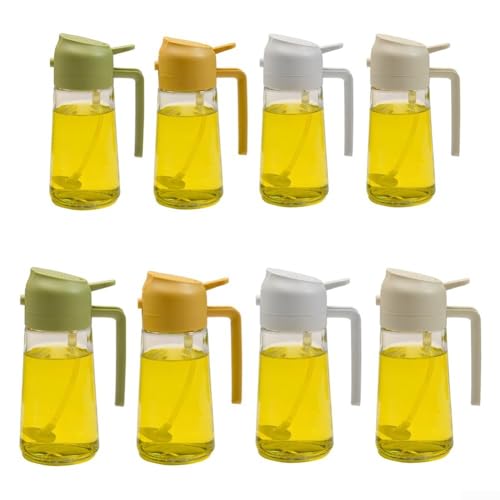 Zuverlässiger 2-in-1-Glas-Ölsprüher und -spender, 470 ml/600 ml für sichere und effiziente Ölnutzung beim Kochen (gelb, 470 ml) von UTTASU