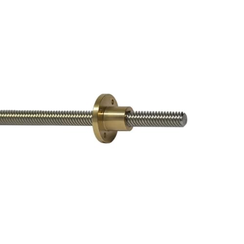 1 Stück hochpräzise 304 SS T10-Leitspindel mit Messingmutter for 3D-Drucker und Linearführungen – 2 mm Steigung, 4 mm Steigung(800mm with Nut) von UTTDP