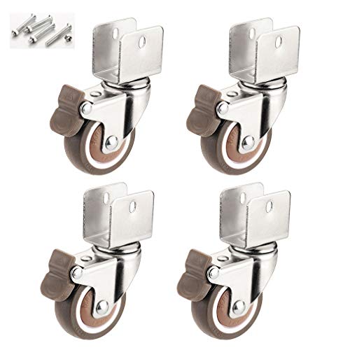 2-Zoll-Lenkrollen for Möbel – for Babybetten, Blumenständer und mehr – 4 Sets mit Schrauben im Lieferumfang enthalten(4 brake 18mm) von UTTDP