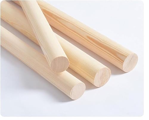 4 Stück unbehandelte Holzdübelstangen – 20 cm lang, 1–2,5 cm Durchmesser, ideal for Heimwerkerarbeiten und Heimprojekte.(1.5cm) von UTTDP