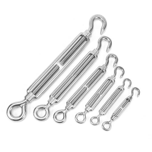 Spannschloss-Drahtspanner mit S-Haken-Design for Seile und Kabel – Einstellbare Spannung for Marine, Zäune und Heimwerker(SS304 M24 Hook/Eye) von UTTDP