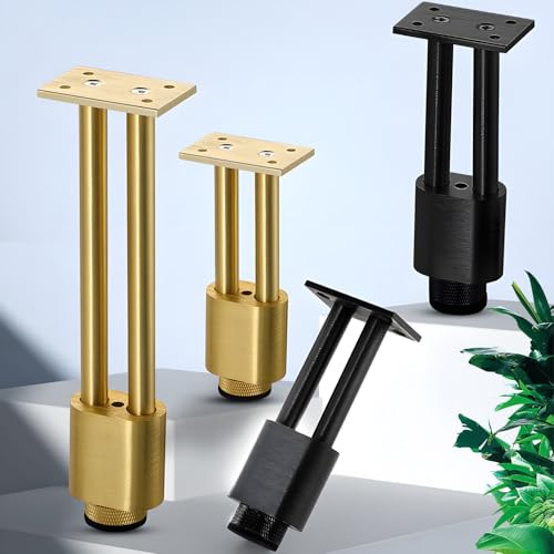 UTTDP 4 verstellbare Möbelstützbeine aus Aluminiumlegierung – 3,15–11,8 Zoll Ersatzbeine for Sofa, Schrank, Bett und mehr(Black,15cm/5.91inch) von UTTDP