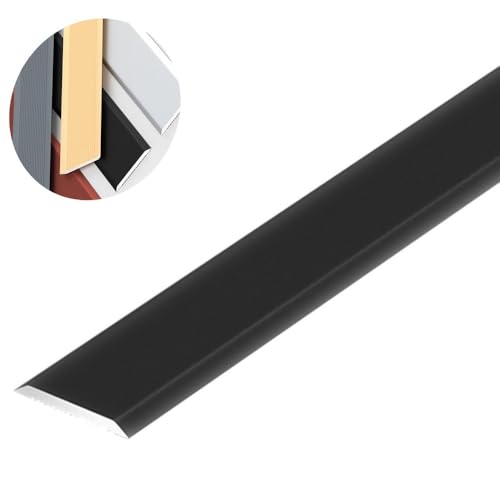 UTTDP Bodenübergangsleiste aus Aluminiumlegierung – Selbstklebende Nahtabdeckung for Glatte Übergänge von Teppich zu Fliesen – 90 cm Lange, langlebige Leiste for Heimwerkerarbeiten(Black) von UTTDP