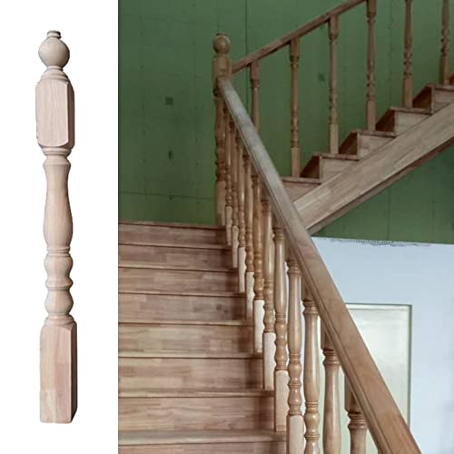 UTTDP Treppengeländer aus massivem Pappelholz, 37,4-Zoll-Handläufe for Außentreppen, for den Hausgartenkorridor(Large End Post 120cm/47.2in) von UTTDP