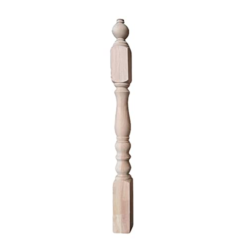 UTTDP Treppengeländer aus massivem Pappelholz, 95 cm hoch, quadratische Spindel for Innen- und Außengeländer, for den Hausgartenkorridor(Large End Post 120cm/47.2in) von UTTDP