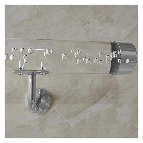 UTTDP Treppenhandlauf aus transparentem Acryl – rutschfestes Sicherheitsgeländer zur Wandmontage in individueller Länge for den Innen- und Außenbereich(Silver Bracket,150cm(5ft)) von UTTDP
