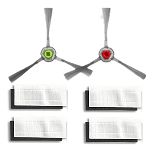 UTVTNPUKM 4 * Filter + 2 * Seitenbürsten Filter Seite Pinsel Fit for Yeedi K600 K700. Roboter-Staubsauger-Kehrmaschine kehrender Reinigungs-Ersatz von UTVTNPUKM
