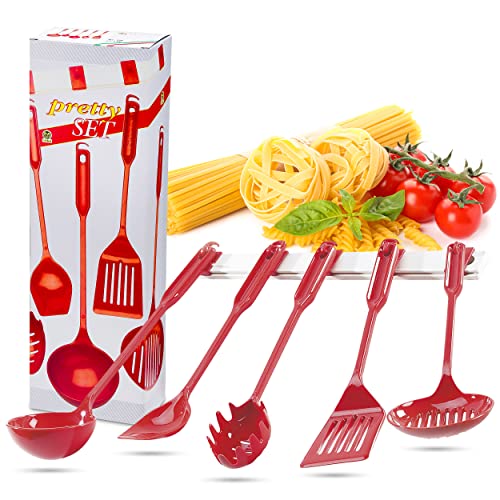 UTiLE: Das perfekte Küchenhelfer-Set mit 40cm Hängeleiste - 5 Profi-Werkzeuge inklusive Pfannenwender, Schaumlöffel, Servierlöffel, Schlitzwender und Nudelkelle - BPA-frei und langlebig von UTiLE CB