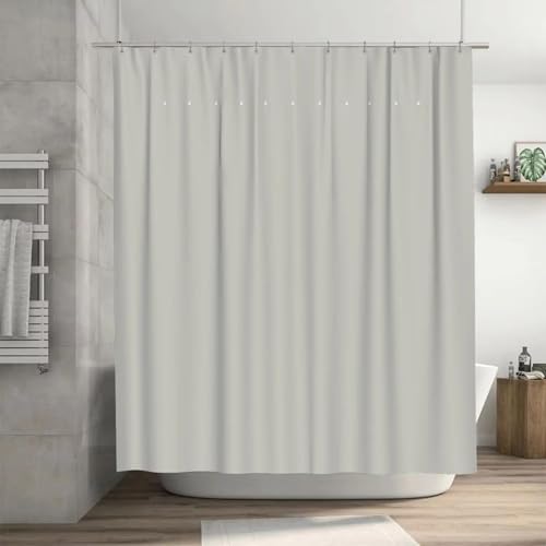 UUDIHO Stilvoller weißer Duschvorhang mit Hakenringen als Badezimmer-Dekoration, perfekte Ergänzung für Ihren Badbereich, 145 x 213 cm (B x H) Duschvorhang von UUDIHO