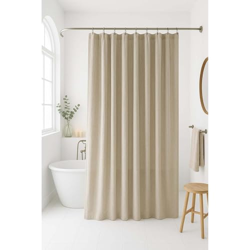 UUDIHO Wasserdichter, waschbarer Duschvorhang aus Leinen für das Badezimmer, schimmelresistent, waschbar für Nassraumvorhänge im Badezimmer, 80 x 200 cm (B x H) von UUDIHO