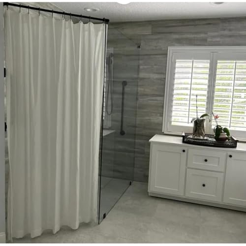 UUDIHO Weißer Duschvorhang nach Maß, extra lang, mit weicher Struktur in Hotelqualität, wasserdicht, maschinenwaschbar, 180 x 195 cm (B x H) von UUDIHO