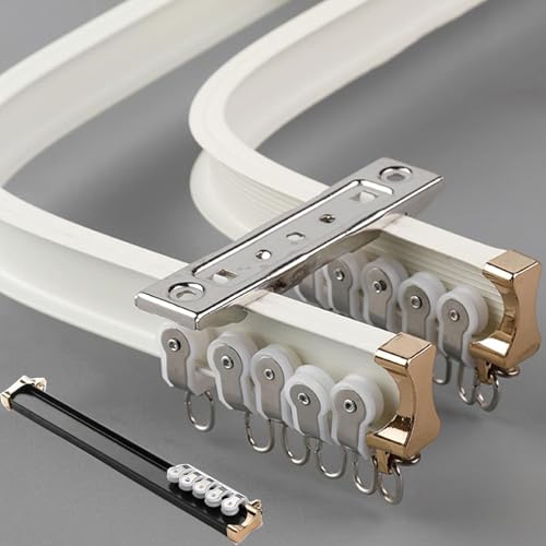 2m Flexible Gardinenschiene 2-läufig Aluminium, Für Gerade oder Erkerfenster, Biegbar Vorhangschiene Deckenmontage Weiß 2m Flexible Gardinenschiene 2-läufig Aluminium, Für Gerade oder Erkerfenster, Biegbar Vorhangschiene Deckenmontage Weiß von UUDQCD