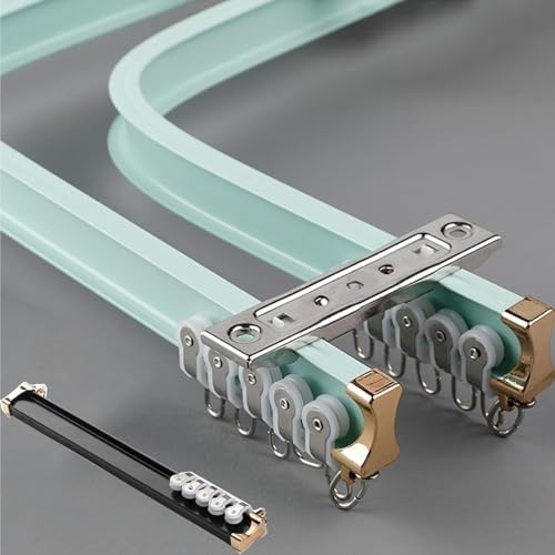 3.0m Flexible Gardinenschiene 2-läufig Aluminium, Für Gerade oder Erkerfenster, Biegbar Vorhangschiene Deckenmontage Grün 3.0m Flexible Gardinenschiene 2-läufig Aluminium, Für Gerade oder Erkerfenster, Biegbar Vorhangschiene Deckenmontage Grün von UUDQCD