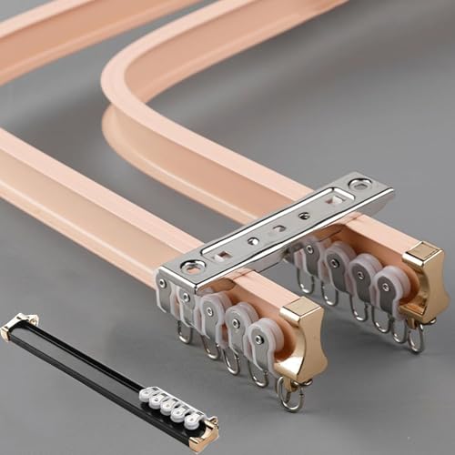 4.5m Flexible Gardinenschiene 2-läufig Aluminium, Für Gerade oder Erkerfenster, Biegbar Vorhangschiene Deckenmontage Pink 4.5m Flexible Gardinenschiene 2-läufig Aluminium, Für Gerade oder Erkerfenster, Biegbar Vorhangschiene Deckenmontage Pink von UUDQCD