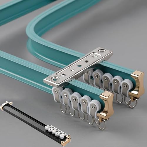 6.5m Flexible Gardinenschiene 2-läufig Aluminium, Für Gerade oder Erkerfenster, Biegbar Vorhangschiene Deckenmontage Blau 6.5m Flexible Gardinenschiene 2-läufig Aluminium, Für Gerade oder Erkerfenster, Biegbar Vorhangschiene Deckenmontage Blau von UUDQCD