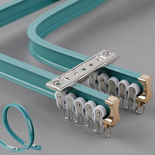 Flexible Vorhangschiene 2 läufig Aluminium, Für Gerade oder Erkerfenster, Blau Biegbar Gardinenschiene Deckenmontage 6.7m Flexible Vorhangschiene 2 läufig Aluminium, Für Gerade oder Erkerfenster, Blau Biegbar Gardinenschiene Deckenmontage 6.7m von UUDQCD