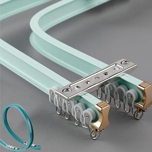 Flexible Vorhangschiene 2 läufig Aluminium, Für Gerade oder Erkerfenster, Grün Biegbar Gardinenschiene Deckenmontage 1m Flexible Vorhangschiene 2 läufig Aluminium, Für Gerade oder Erkerfenster, Grün Biegbar Gardinenschiene Deckenmontage 1m von UUDQCD