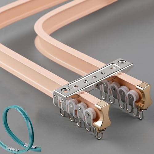 Flexible Vorhangschiene 2 läufig Aluminium, Für Gerade oder Erkerfenster, Pink Biegbar Gardinenschiene Deckenmontage 4.0m Flexible Vorhangschiene 2 läufig Aluminium, Für Gerade oder Erkerfenster, Pink Biegbar Gardinenschiene Deckenmontage 4.0m von UUDQCD