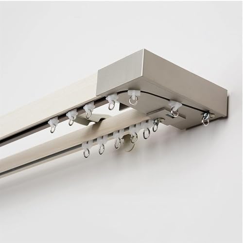 Gardinenschiene 2 Läufig, Vorhangschiene Wandmontage 1.1m, Vorhangstange Holz Weiß Nachahmung, Gardinenstange Doppelläufig Aluminium Gardinenschiene 2 Läufig, Vorhangschiene Wandmontage 1.1m, Vorhangstange Holz Weiß Nachahmung, Gardinenstange Doppelläufig Aluminium von UUDQCD