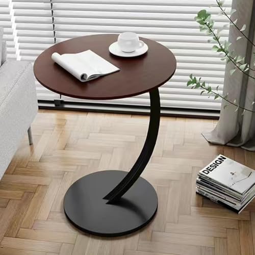 UUE Beistelltisch Holz, Couchtisch Rund, Sofatisch C Form Stylischer Sofatisch in Schöner Nussbaum Holz Optik, Runder Tisch als Ablagefläche für Couch und Sofa UUE Beistelltisch Holz, Couchtisch Rund, Sofatisch C Form Stylischer Sofatisch in Schöner Nussbaum Holz Optik, Runder Tisch als Ablagefläche für Couch und Sofa von UUE