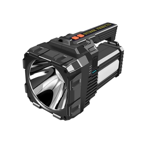 UUE LED Taschenlampe, 1800LM Handscheinwerfer, Campingleuchte mit 6 Modi Dimmfunktion, vierstufiger Leistungsanzeige, USB-C/Solar-Ladung Aufladbar Handlampe, 4500mah Akku, Wasserdicht für Camping von UUE