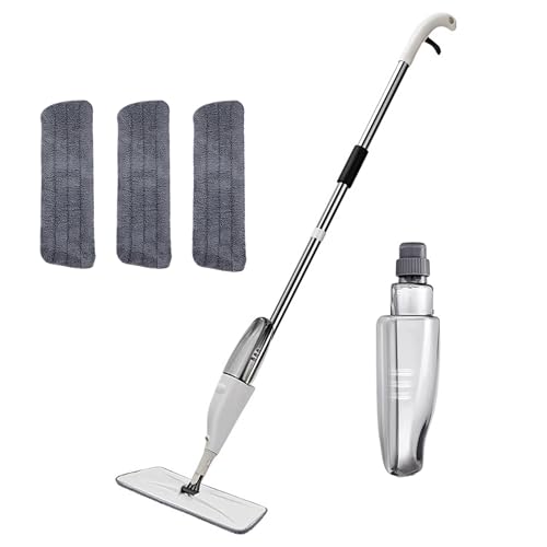UUE Wischer mit Sprühfunktion, Sprühwischer Bodenwischer mit Wassertank und 3 wischpads, 360 Grad Rotierender Wischmopp, Spray Mop Nasswischer Bodenwischer für die Reinigung der meisten Bodenarten von UUE