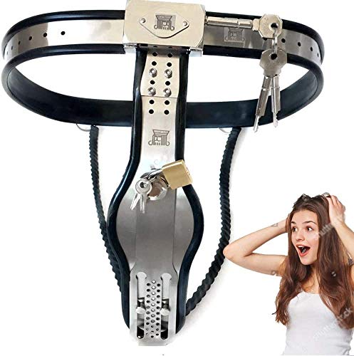 KeuschheitsgÜRtel Frau Chastity Belt Unterhosen Damen Fetisch Sklave Bondage Mit Schloss Und SchlÜSsel Chastity Device Bdsm Toys/Mehrere Größen Weiblicher Keuschheitsgürtel ( Size : Waist 90~100cm ) von UUIUU