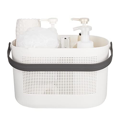 UUJOLY Kunststoff-Aufbewahrungskörbe mit Griffen, Dusch-Caddy, Regal-Organizer, Korb für Badezimmer, Küche, Schlafsaal, grau UUJOLY Kunststoff-Aufbewahrungskörbe mit Griffen, Dusch-Caddy, Regal-Organizer, Korb für Badezimmer, Küche, Schlafsaal, grau von UUJOLY