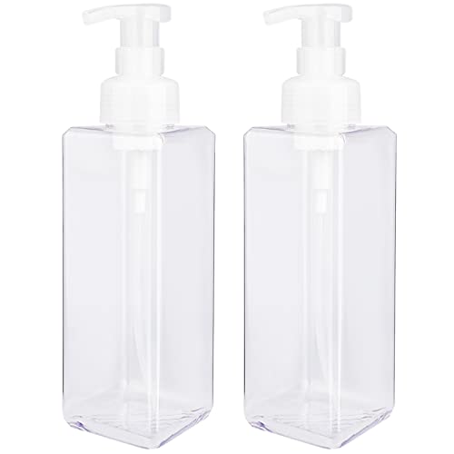 UUJOLY Schaumseifenspender, nachfüllbar, Kunststoff, Pumpflasche für Flüssigseife, Shampoo, Duschgel, 1 l, transparent, 2 Stück von UUJOLY