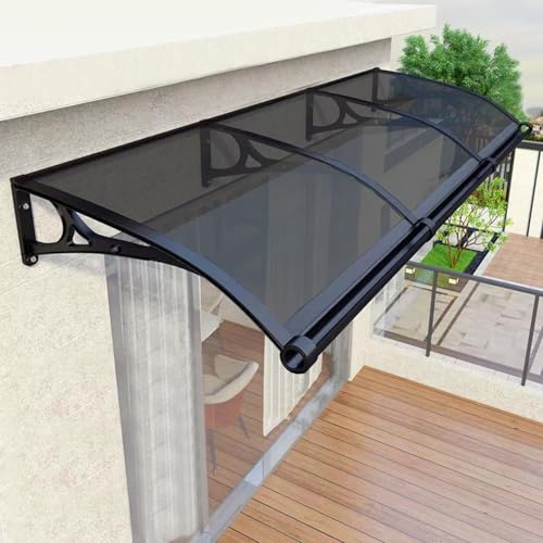 Vordach Für Haustür,Polycarbonat Bogenvordach für Balkon Fenster,Mit Beidseitiger Abfluss Regenrinne,Aluminium Haustürdach Überdachung Türdach Pultbogenvordach,FüR Terrasse Garten HauseingangTraufe von UULBDCD