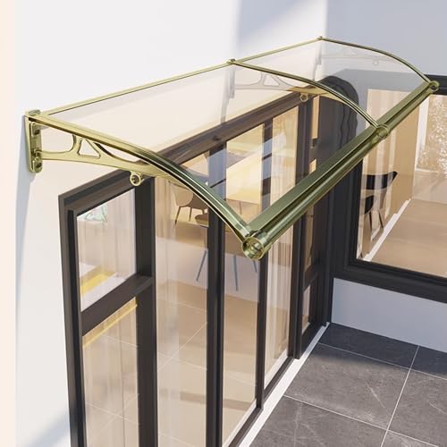 Vordach Für Haustür,Polycarbonat Bogenvordach für Balkon Fenster,Mit Beidseitiger Abfluss Regenrinne,Aluminium Haustürdach Überdachung Türdach Pultbogenvordach,FüR Terrasse Garten HauseingangTraufe von UULBDCD