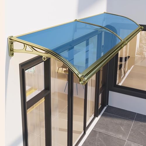 Vordach Für Haustür,Polycarbonat Bogenvordach für Balkon Fenster,Mit Beidseitiger Abfluss Regenrinne,Aluminium Haustürdach Überdachung Türdach Pultbogenvordach,FüR Terrasse Garten HauseingangTraufe von UULBDCD