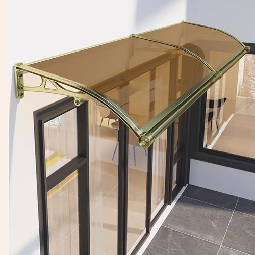 Vordach Für Haustür,Polycarbonat Bogenvordach für Balkon Fenster,Mit Beidseitiger Abfluss Regenrinne,Aluminium Haustürdach Überdachung Türdach Pultbogenvordach,FüR Terrasse Garten HauseingangTraufe von UULBDCD