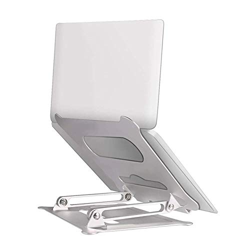 UUMFP Laptop-Ständer, belüfteter Aluminium-Universal-Tischständer, ergonomisch Verstellbarer Verticle-Computerhalter, Faltbarer tragbarer Notebook-Riser (Silber) von UUMFP