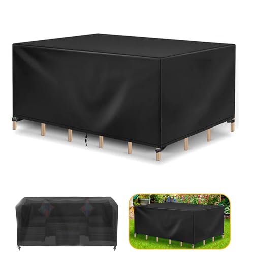 UUPAUO Gartenmöbel Abdeckung Wasserdicht 300x70x92cm Schwerlast Regenschutz und Staubfest Gartentisch Abdeckung Abdeckplane Rechteckige Schutzhülle Gartenmöbel Winterfest von UUPAUO