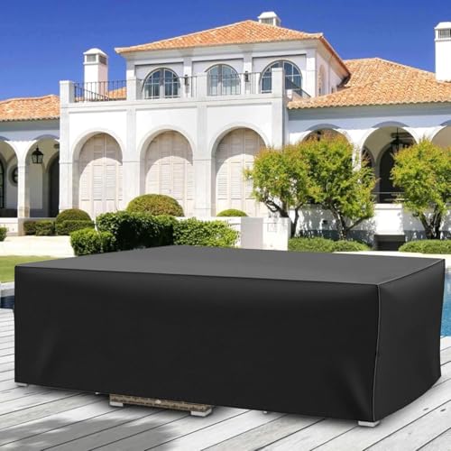 UUPAUO Winterfest Abdeckplane Gartenmöbel 270x180x90cm /LxBxH Abdeckhaube für Gartentisch SchutzhüLle, 420D Oxford Rechteckig Schutzhülle für Loungemöbel Terrassenmöbel Möbbelsets Abdeckung von UUPAUO