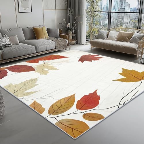 UUZEAI Groß Teppich rutschfest Wohnzimmer Herbst-Gefallene Blätter, Waschbarer Weich Kurzflor Teppiche für Schlafzimmer Esszimmer Bauernhaus Küche 40x60cm UUZEAI Groß Teppich rutschfest Wohnzimmer Herbst-Gefallene Blätter, Waschbarer Weich Kurzflor Teppiche für Schlafzimmer Esszimmer Bauernhaus Küche 40x60cm von UUZEAI