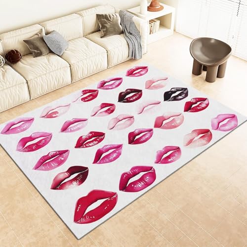 UUZEAI Kurzflor Teppich Wohnzimmer Minimalistische Mode Frauen Rote Lippen Weich rutschfest Waschbar Teppich für Küche Badezimmer Schlafzimmer Jugendzimmer Dekor 40x60cm UUZEAI Kurzflor Teppich Wohnzimmer Minimalistische Mode Frauen Rote Lippen Weich rutschfest Waschbar Teppich für Küche Badezimmer Schlafzimmer Jugendzimmer Dekor 40x60cm von UUZEAI