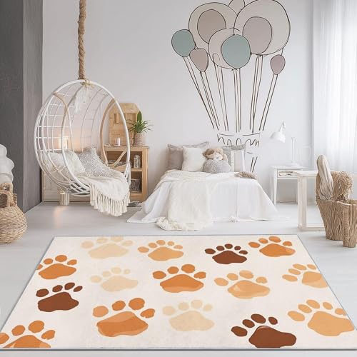 UUZEAI Lustige Cartoon Hundepfoten Teppich Kinderzimmer Mädchen Jungs Schlafzimmer Deko Niedlicher Katzenpfoten Waschbare Teppich Kurzflor rutschfest für Flur, Bäder, Küchen 180x280cm UUZEAI Lustige Cartoon Hundepfoten Teppich Kinderzimmer Mädchen Jungs Schlafzimmer Deko Niedlicher Katzenpfoten Waschbare Teppich Kurzflor rutschfest für Flur, Bäder, Küchen 180x280cm von UUZEAI