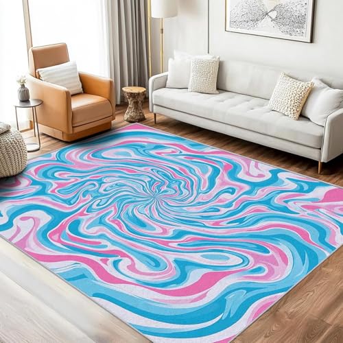 UUZEAI Moderner Abstrakte Teppiche Wohnzimmer, 3D Rosa Blau Flüssiger Textur Teppich, Weich rutschfest Waschbar Dünner Teppiche für Schlafzimmer Kinderzimmer 40x60cm UUZEAI Moderner Abstrakte Teppiche Wohnzimmer, 3D Rosa Blau Flüssiger Textur Teppich, Weich rutschfest Waschbar Dünner Teppiche für Schlafzimmer Kinderzimmer 40x60cm von UUZEAI