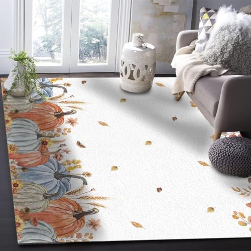 UUZEAI Teppich Schlafzimmer Herbst Erntezeit Kürbis, rutschfest Waschbar Kurzflor Teppich Rustikales Farm für Wohnzimmer, Küche, Flur, Weich Fußmatte Innen für Urlaub Dekoration 240x330cm UUZEAI Teppich Schlafzimmer Herbst Erntezeit Kürbis, rutschfest Waschbar Kurzflor Teppich Rustikales Farm für Wohnzimmer, Küche, Flur, Weich Fußmatte Innen für Urlaub Dekoration 240x330cm von UUZEAI