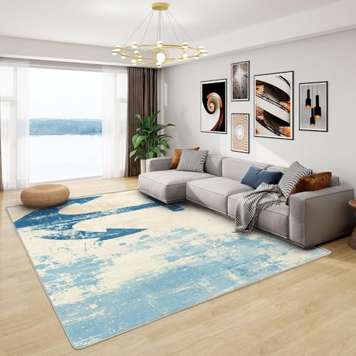 UUZEAI Teppich Wohnzimmer Retro, Nautisch Anker Teppich Kurzflor, Rustikal Teppiche Schlafzimmer, Weich rutschfest Waschbare Teppiche für Esszimmer Küche 200x280cm von UUZEAI