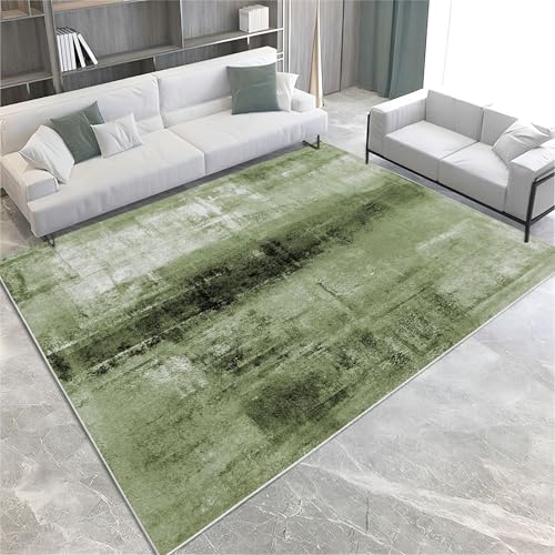 UUZEAI Waschbare Teppiche Wohnzimmer Grün Distressed Stil Design Teppich rutschfest Flur Teppiche Weich Kurzflor Teppich für Schlafzimmer, Esszimmer, Eingang 120x180cm von UUZEAI