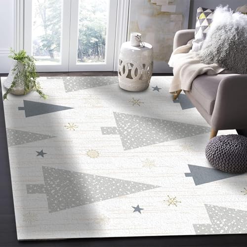 UUZEAI Wohnzimmer Teppich Baum Weihnachten Schneeflocke Sterne, Modern Weich Kinderteppich Kurzflor Waschbar rutschfest für Schlafzimmer Spielzimmer Junge Mädchen 180x250cm UUZEAI Wohnzimmer Teppich Baum Weihnachten Schneeflocke Sterne, Modern Weich Kinderteppich Kurzflor Waschbar rutschfest für Schlafzimmer Spielzimmer Junge Mädchen 180x250cm von UUZEAI