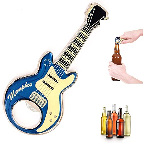 Flaschenöffner - Bieröffner lustig Gitarre Magnetischer Bierflaschenöffner, Edelstahl Tragbare Durable Kapselheber Musiker Geschenke Bierliebhaber, für Home Pub Outdoor Männer (Silber) von UV STYLISH